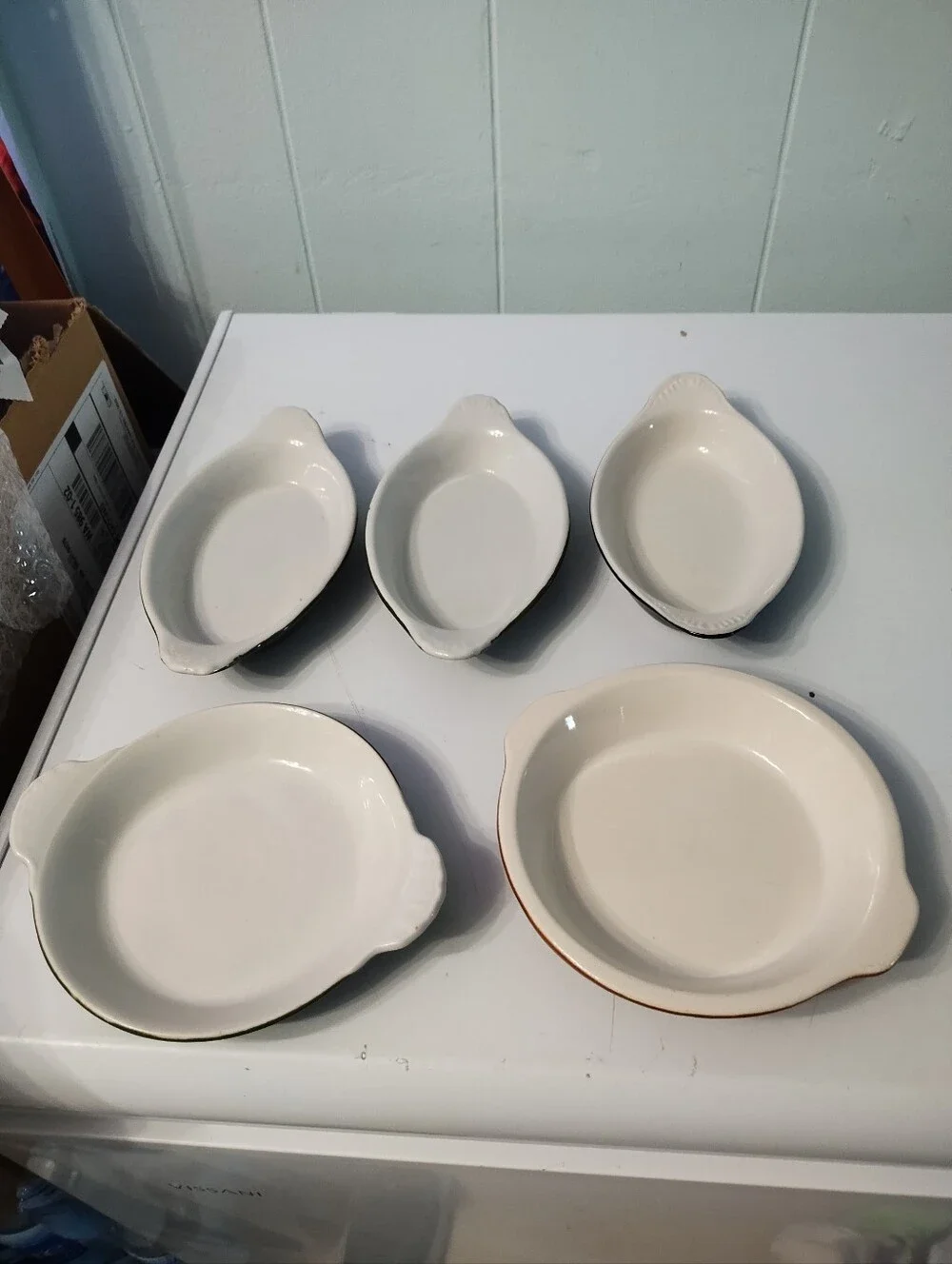 5-Vintage (4) Hall & (1) Chefsware Au Gratin Baking Dishes